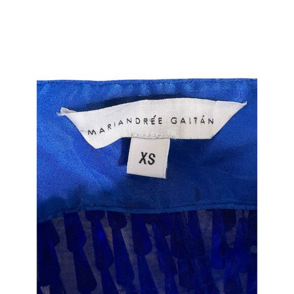 Mariandree Gaitan Grettel Skirt Sequin Embellished Evening Statement Blue Sz XS - Picture 7 of 9